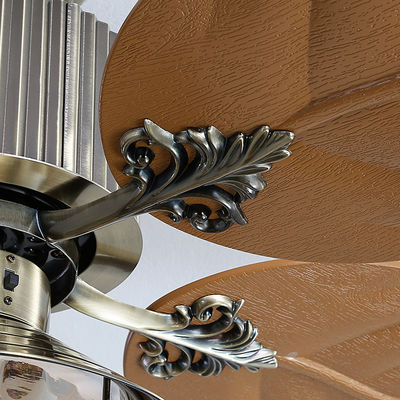 Modern Decoratief de Afstandsbediening Onzichtbaar Intrekbaar Blad van 4100k Crystal Ceiling Fan With Light