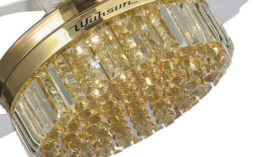 Crystal Lampshade Silent-de LEIDENE Intrekbaar Plafondventilatorlicht van 36W met het Vouwen van Bladen