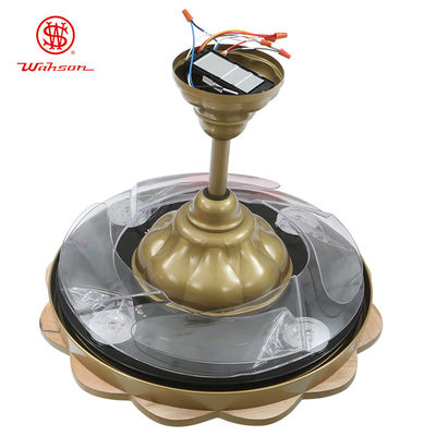 Het acryl Lichte Warme Wit van de Lampekap150lm/w Gouden Intrekbare Plafondventilator