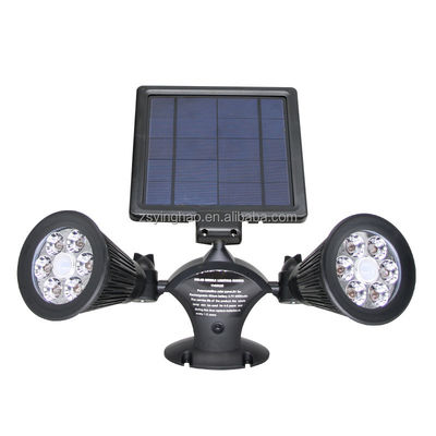 van de de Bewegingssensorschijnwerper van 12LEDs 20-600Lumen de Zonne Dubbele Hoofd Zonneschijnwerper