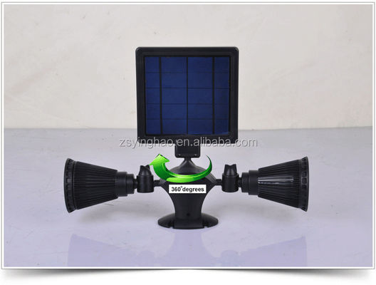 van de de Bewegingssensorschijnwerper van 12LEDs 20-600Lumen de Zonne Dubbele Hoofd Zonneschijnwerper