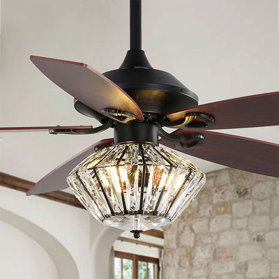van het het Metaalblad van 120V 52Inch 5 de Afstandsbediening van Matt Black Ceiling Fan With voor Woonkamer Binnen