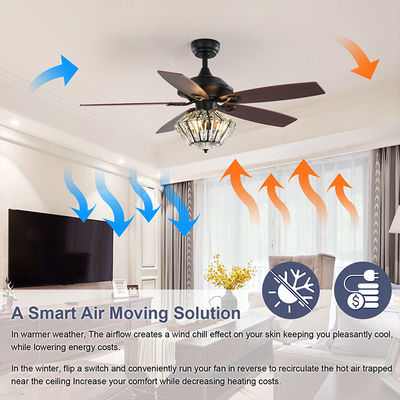van het het Metaalblad van 120V 52Inch 5 de Afstandsbediening van Matt Black Ceiling Fan With voor Woonkamer Binnen