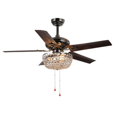 het BureauPlafondventilator van 4100K 3600LM Crystal Flush Mount Ceiling Fan met Lichte Trekkrachtketen