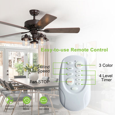 52Inch Crystal Cooling Air Ceiling Fan-Licht