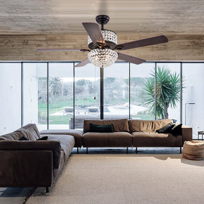 De slaapkamer AC110V 4100K zet Crystal Chandelier Ceiling Fan Remote-gelijk Controle op