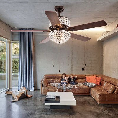 De slaapkamer AC110V 4100K zet Crystal Chandelier Ceiling Fan Remote-gelijk Controle op