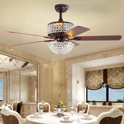 De slaapkamer AC110V 4100K zet Crystal Chandelier Ceiling Fan Remote-gelijk Controle op
