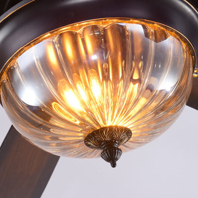 Westing huisvest 52cm 110AC Zwart Crystal Ceiling Fan Light 5 Bladen 3 Lampekappen