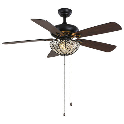 De Flatambacht 4100K 1320mm Plafondventilator Crystal Ceiling Fan With Remote van de hotelvilla