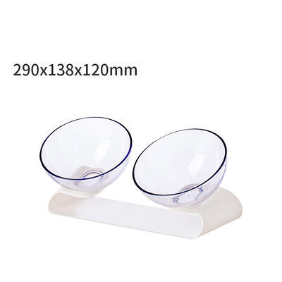 De duurzame Transparante Dubbele Voeder Schuine stand Opgeheven Cat Food Bowls van de Komhond