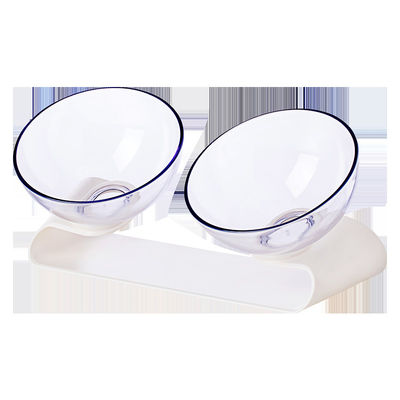 De duurzame Transparante Dubbele Voeder Schuine stand Opgeheven Cat Food Bowls van de Komhond
