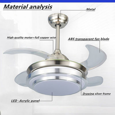 het Neutrale Wit van 6000k 4000lm Crystal Flush Mount Ceiling Fan
