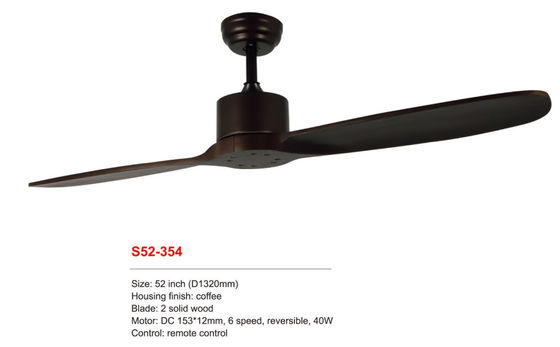 52“ Stevig Houten van de de Koffieafstandsbediening van de Machts220v gelijkstroom Motor de Plafondventilatorlicht