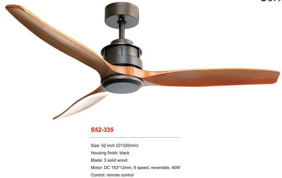 De binnen Moderne Houten Bladenmatt black dimmable gelijkstroom van het Plafondventilator Lichte Motor van 3 Triplex