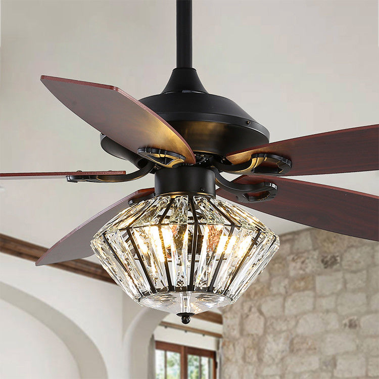 van het het Metaalblad van 120V 52Inch 5 de Afstandsbediening van Matt Black Ceiling Fan With voor Woonkamer Binnen