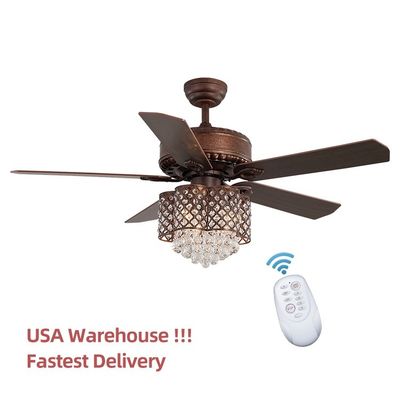 52Inch afstandsbediening120v Moderne Crystal Ceiling Lamp In Dining Zaal