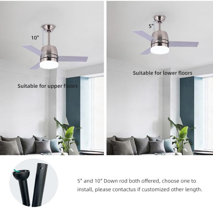 Hoog - kwaliteitsijzer 32Inch 3 Licht van de Bladen het Decoratieve Binnen Industriële Geleide Plafondventilator