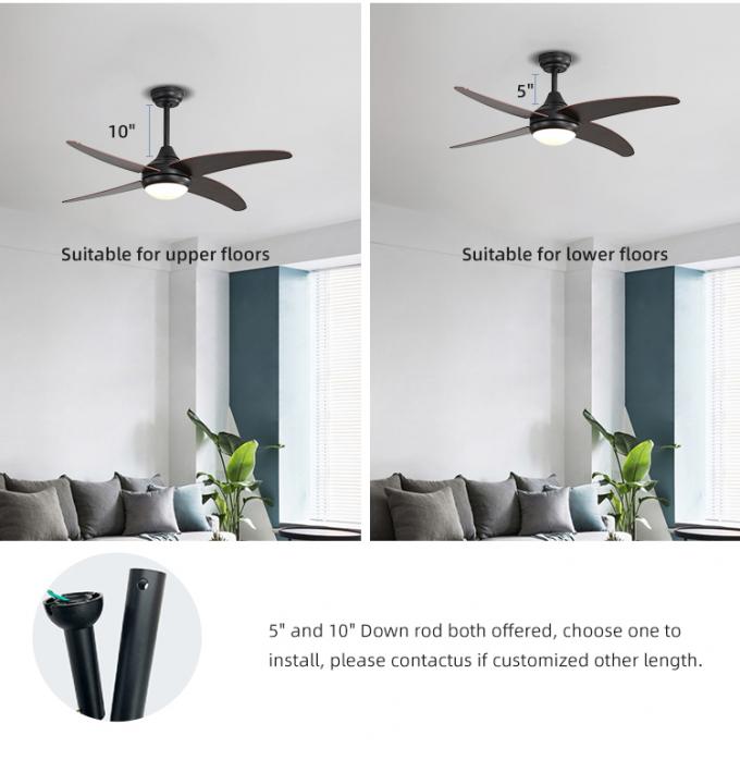 Energie - het Triplex 52Inch 4 van het besparingsijzer Licht van de Bladen het Decoratieve Binnen Industriële Geleide Plafondventilator